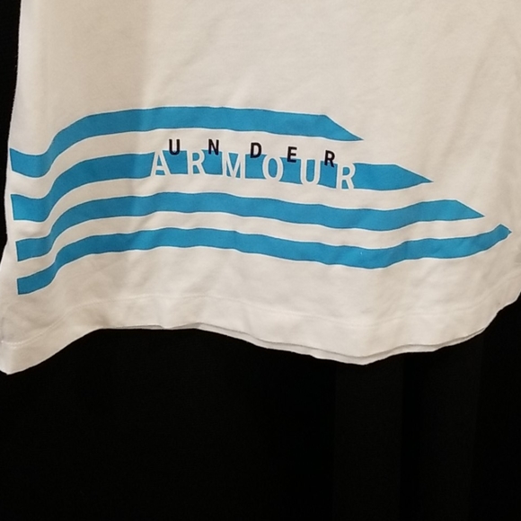 UNDER ARMOUR HEAT GEAR White blue top sz medium - Picture 5 of 5